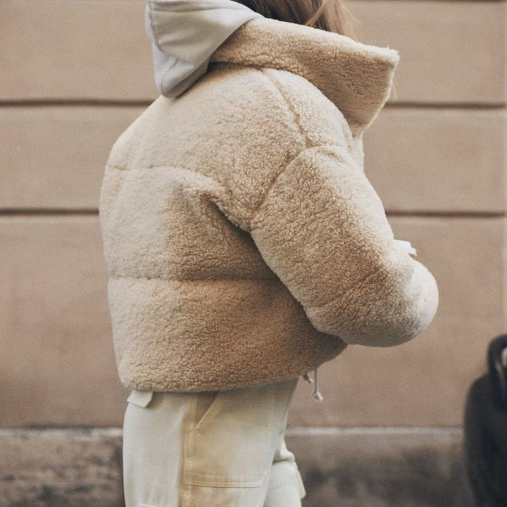 Damen Kuschelige Fleecejacke mit hochschließendem Kragen Drune