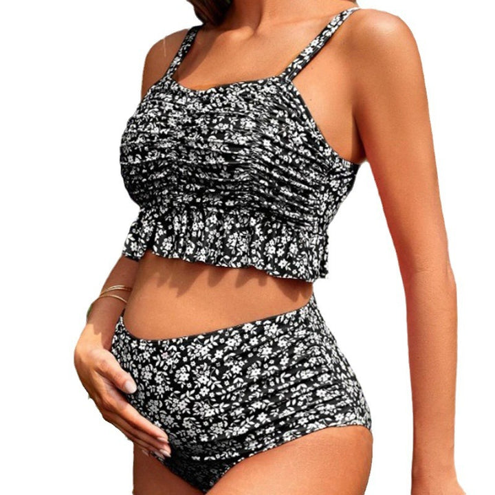 Drune | Damen Tankini-Set mit verspielter Raffung und hohem Beinausschnitt