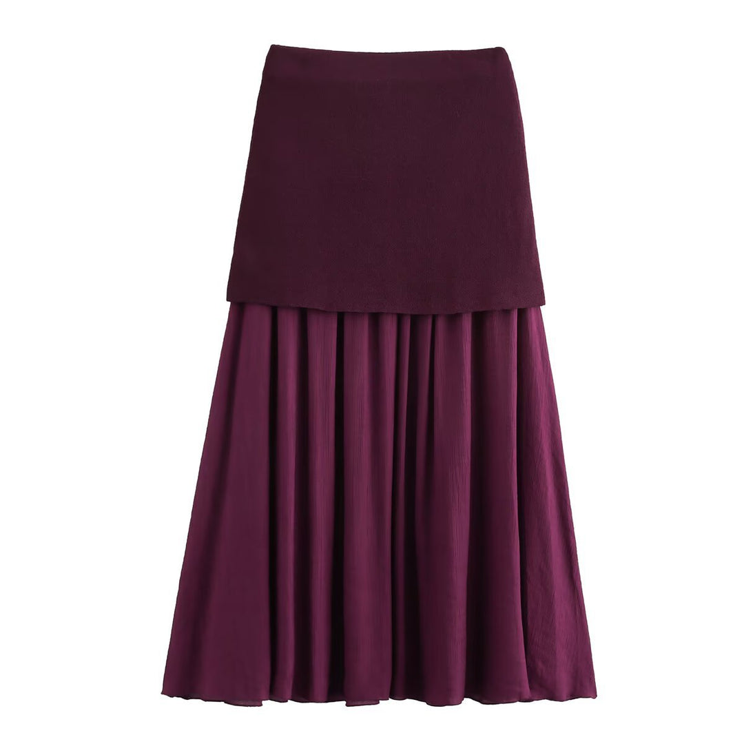 Damen Maxirock mit geschichtetem Design und eleganter Silhouette Drune