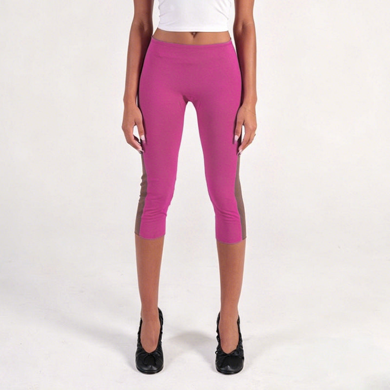 Damen Sportliche 3/4-Leggings mit seitlichen Kontraststreifen Drune