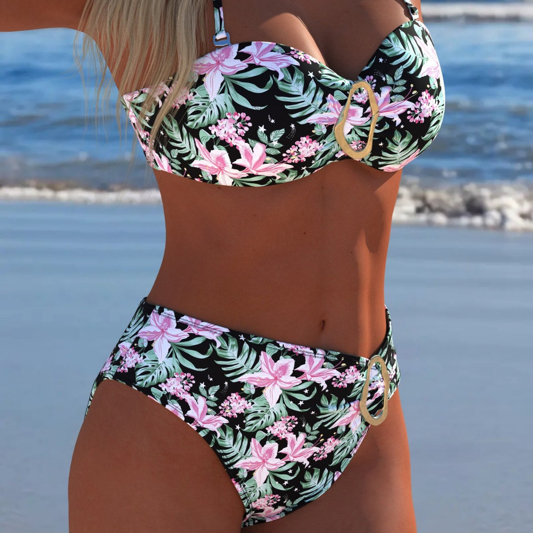Damen Bikini-Set mit elegantem Balconette-Oberteil und hoch geschnittenen Höschen Drune
