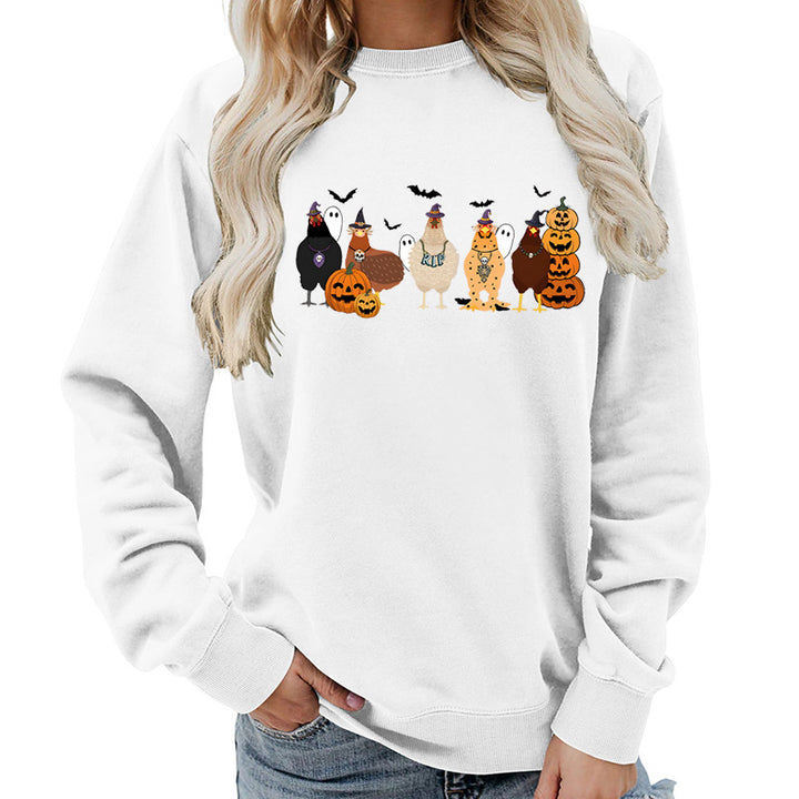 Damen Sweatshirt mit fröhlichem Halloween-Motiv Drune