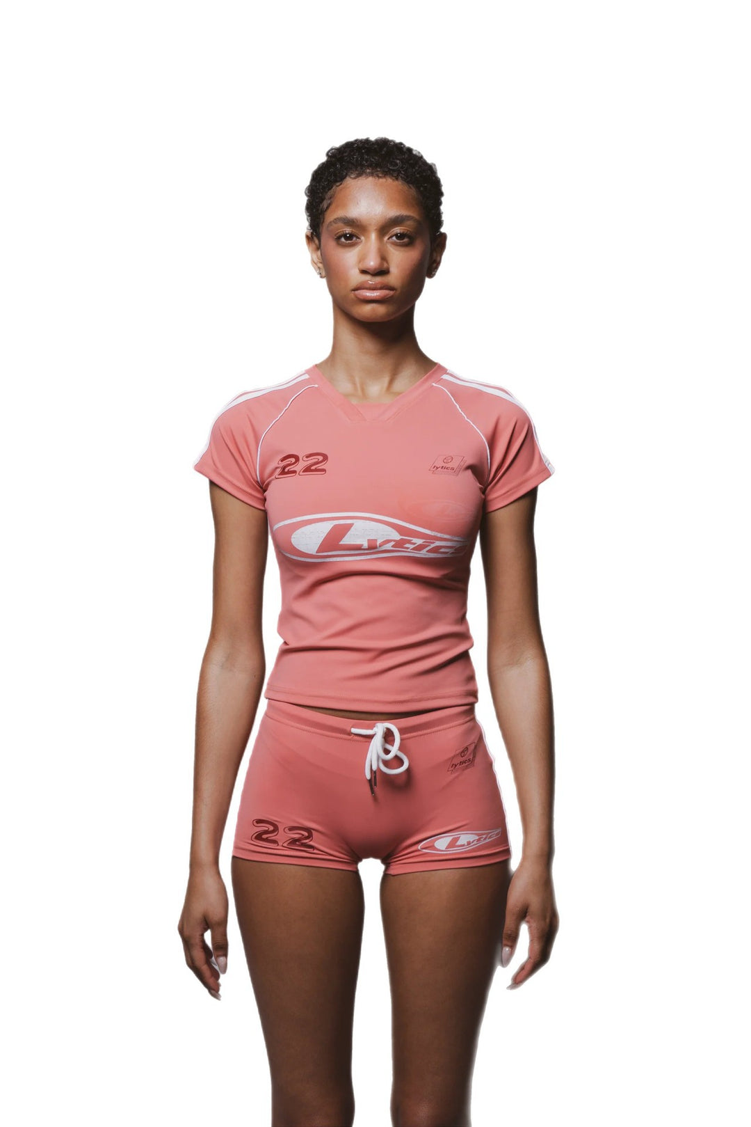 Damen Sport-Set mit figurbetonter Shorts und kurzärmeliger Oberteil Drune