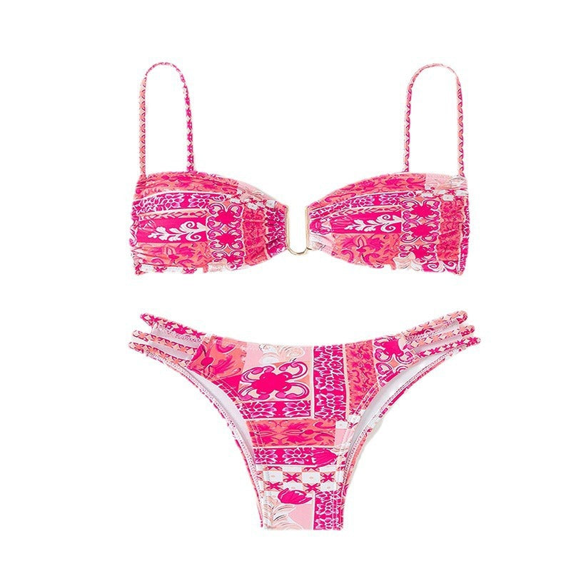 Damen Zweiteiliges Bikini-Set mit verstellbaren Trägern und aufregendem Design Drune