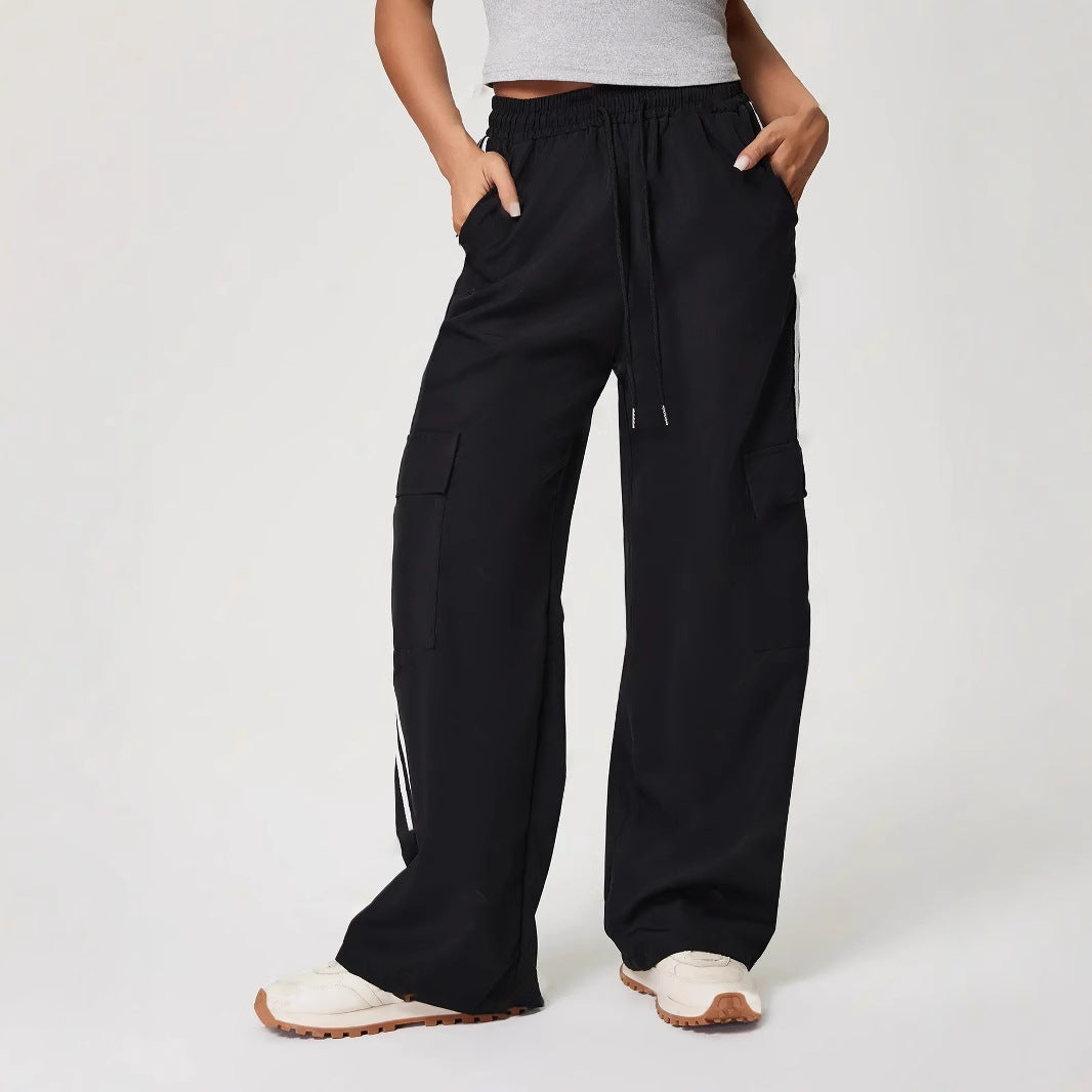 Damen Cargo-Hose mit seitlichen Taschen und elastischem Bund Drune