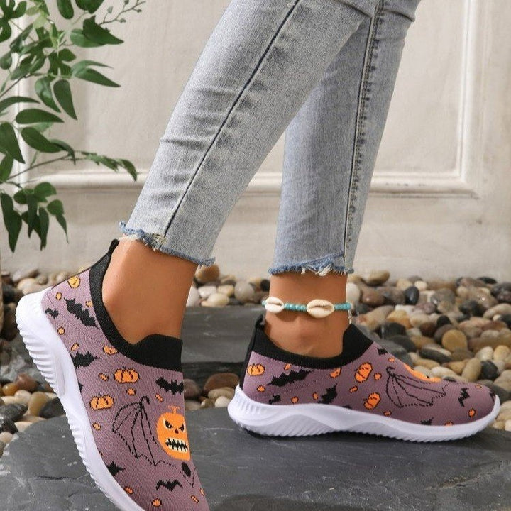 Damen Freizeitschuhe mit Halloween-Motiv und rutschfester Sohle Drune