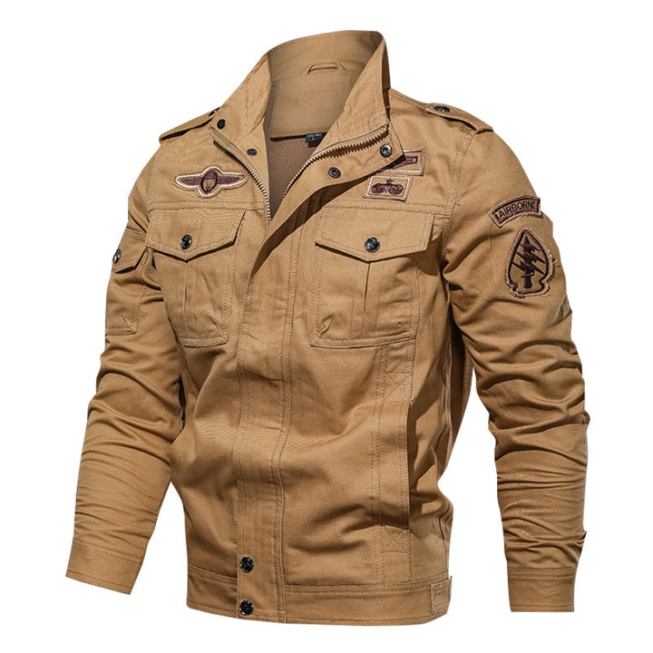 Herren nan Canvas-Pilotjacke mit Schulterpatten, aufgesetzten Klappentaschen und verstärkter Frontpartie Drune