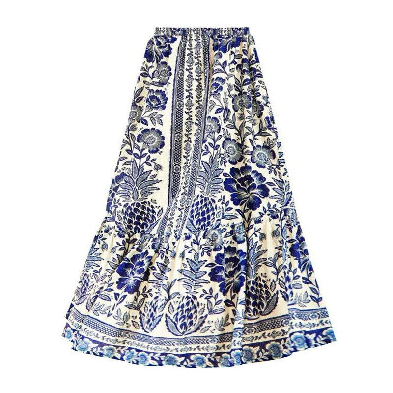 Damen Badeanzug mit floralem Muster und schickem Rock Drune