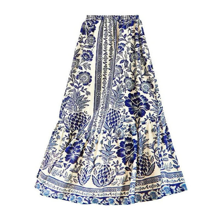 Damen Badeanzug mit floralem Muster und schickem Rock Drune