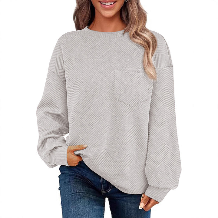 Damen lässiger Pullover mit strukturiertem Muster Drune