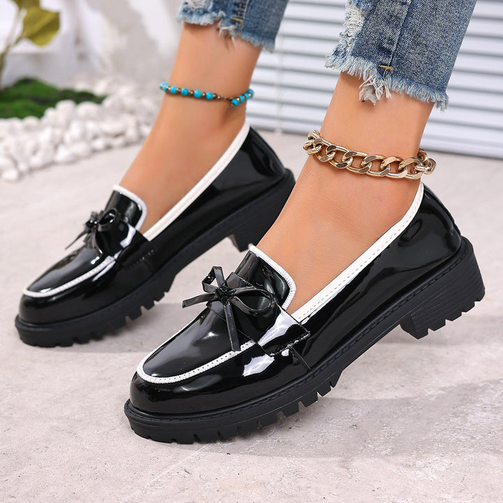 Damen Elegante Lacklederschuhe mit dekorativem Riemchen und rutschfester Sohle Drune