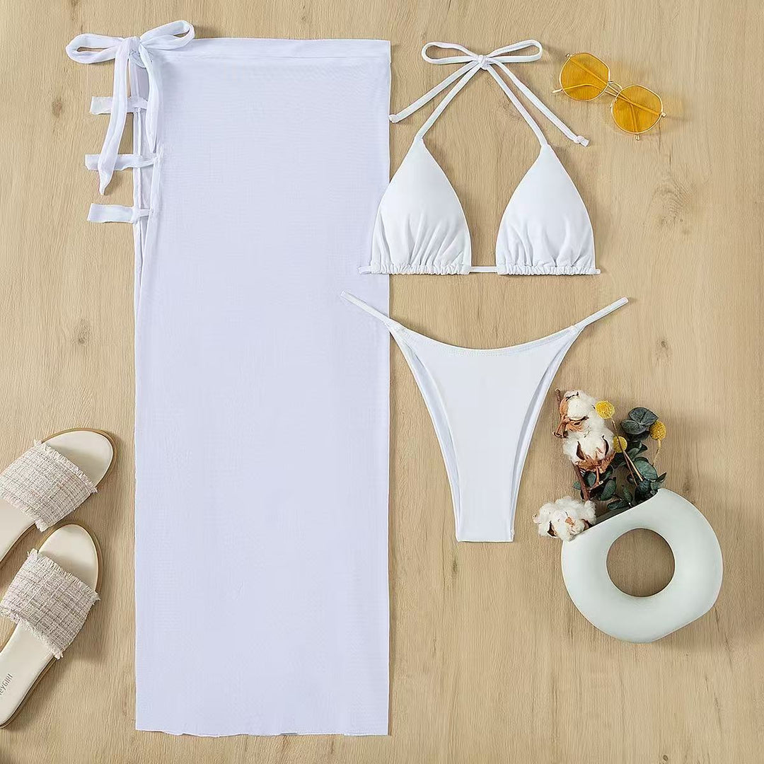 Damen Triangel-Bikini-Set mit eleganter Wickeloptik Drune