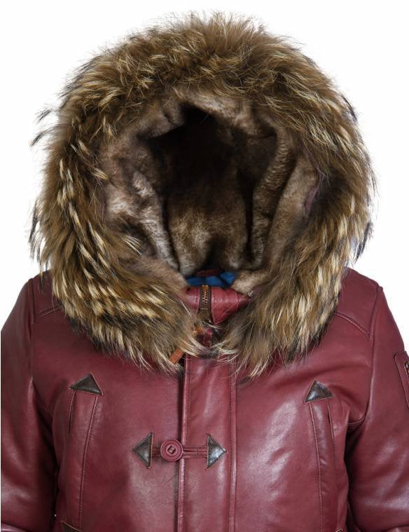 Herren Winterparka mit luxuriösem Kunstpelzkragen und wärmendem Futter Drune