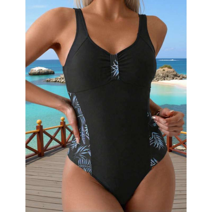 Damen Eleganter Badeanzug mit floralem Seitenbesatz Drune