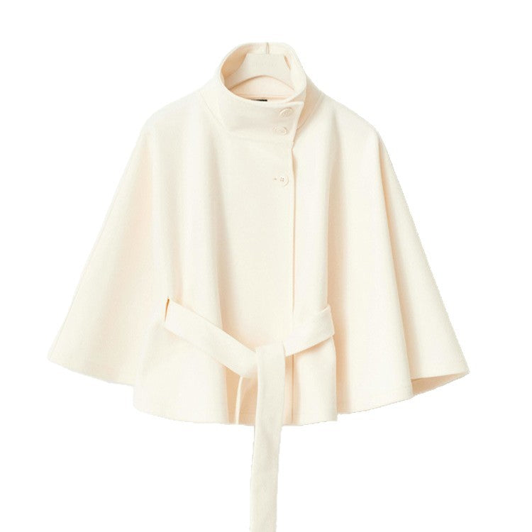 Damen Relaxed Fit Umhangjacke mit Bindegürtel Drune