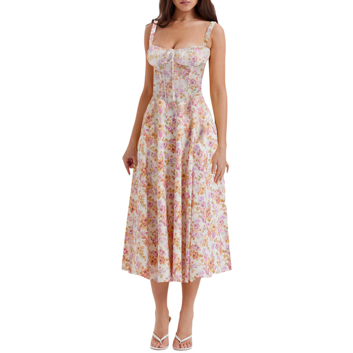 Drune | Gedrucktes Blumenkleid Korsettmodell