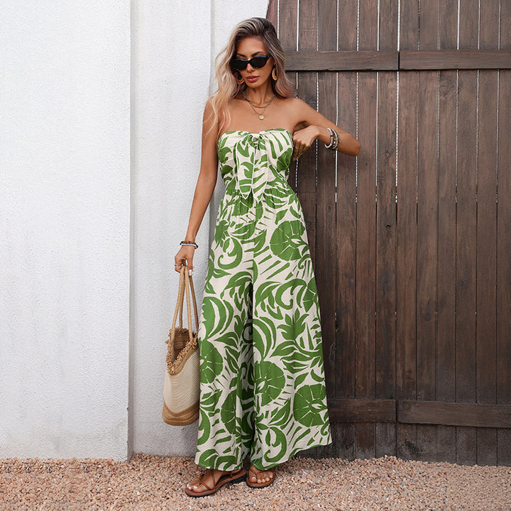 Damen Maxi-Kleid mit vielschichtigem Rüschen-Design und verspieltem Bindedetail Drune