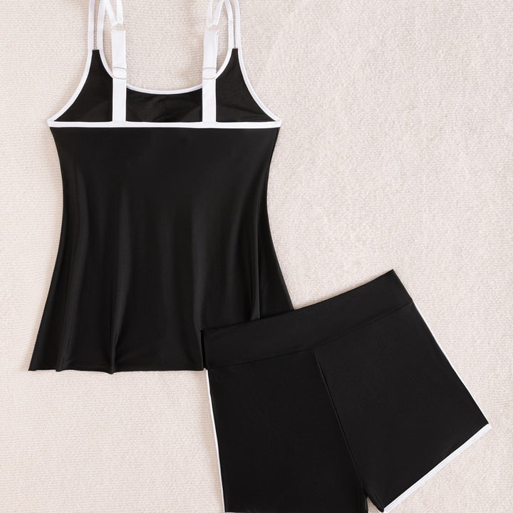 Damen Sport-Badeanzug-Set mit lässigem Oberteil und Shorts Drune