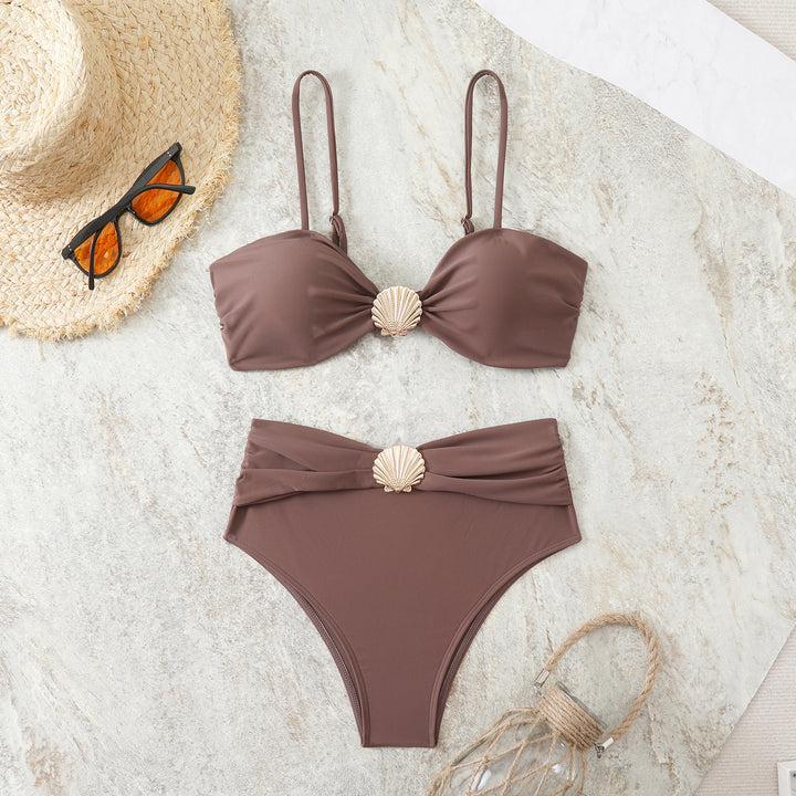 Damen Bandeau-Bikini mit eleganten Muschel-Details Drune