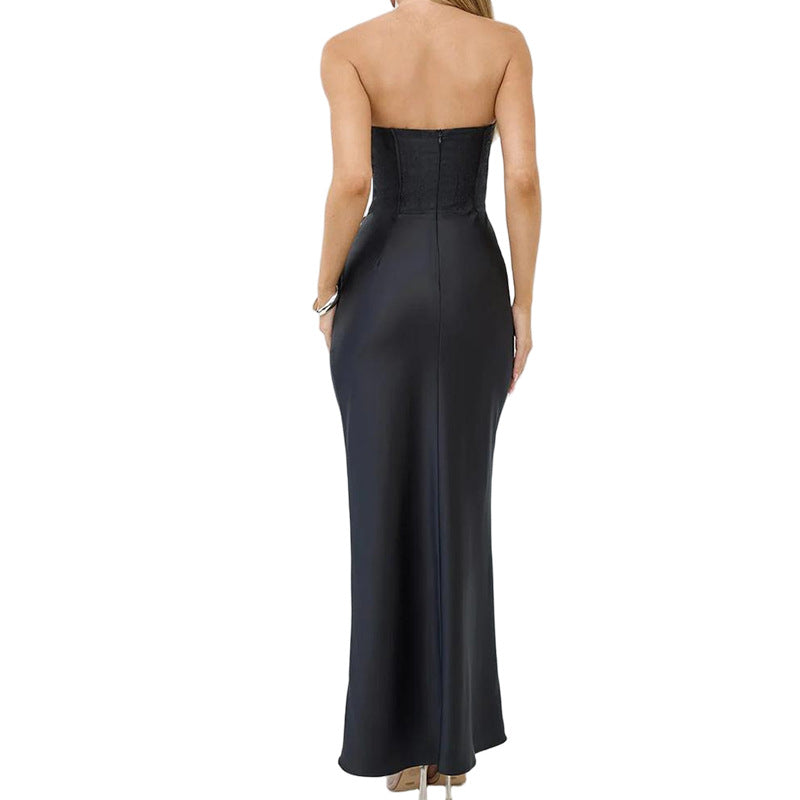 Damen Elegantes strapazierfähiges Abendkleid mit gerafft und Korsett-Oberteil Drune
