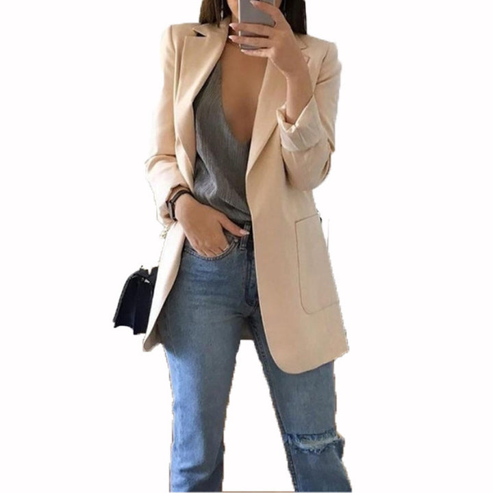 Damen eleganter Blazer mit tailliertem Schnitt und praktischen Taschen Drune