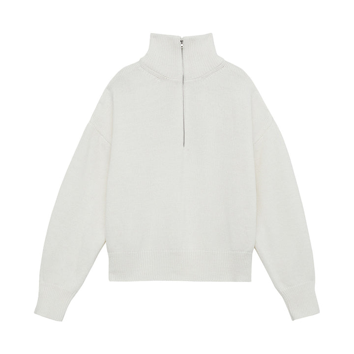 Damen Pullover mit hohem Kragen und Reißverschluss Drune