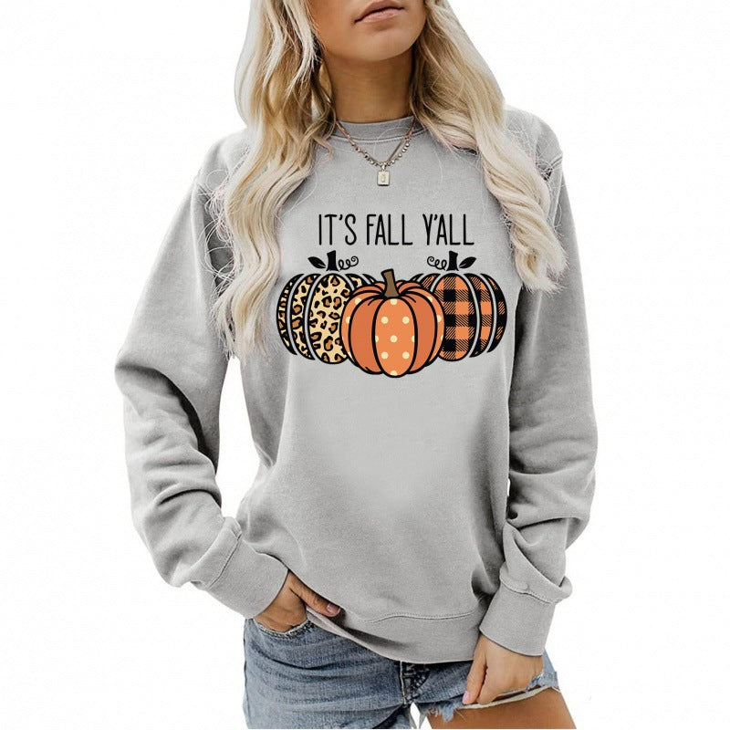 Damen Sweatshirt mit verspieltem Herbstmotiv und bequemer Passform Drune