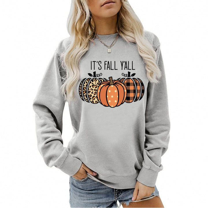 Damen Sweatshirt mit verspieltem Herbstmotiv und bequemer Passform Drune