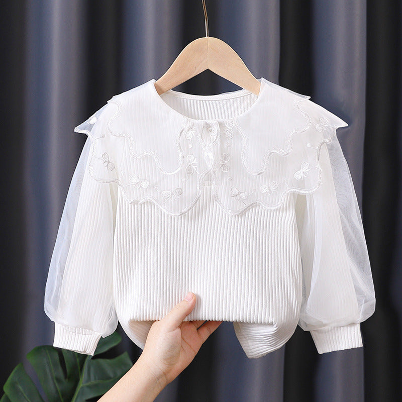 Damen Bluse mit eleganter Spitzenverzierung Drune