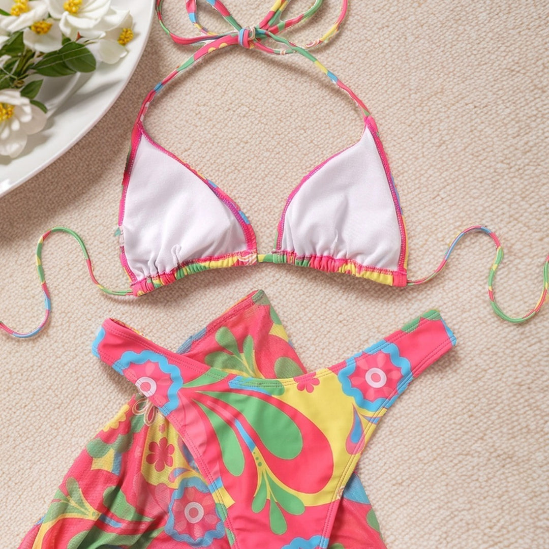 Damen Triangel-Bikini mit verstellbarem Rock Drune