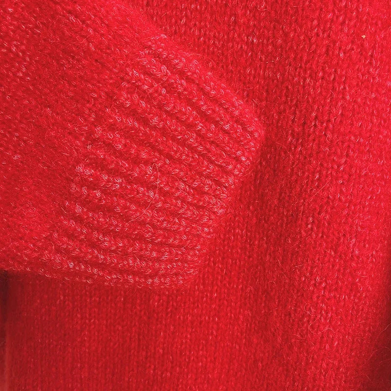 Damen Gemütlicher Strickpullover mit auffälligem Schriftzug Drune