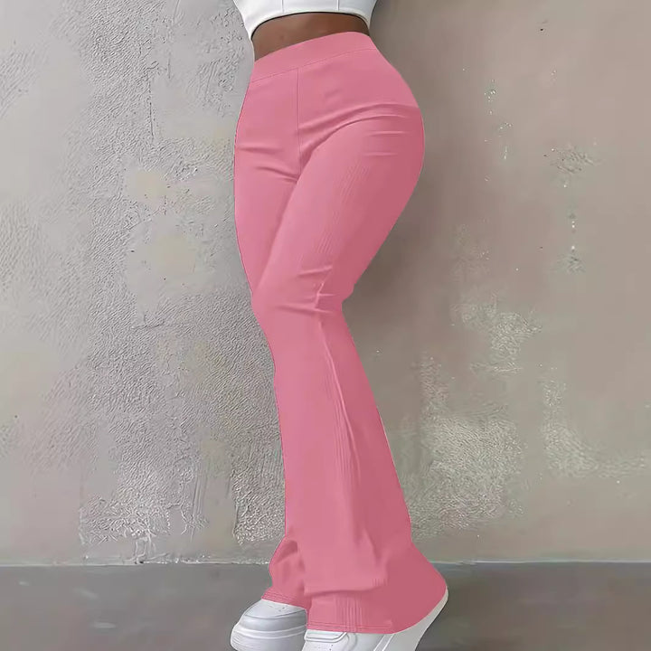 Damen Bootcut-Hose mit hohem Bund und elastischem Taillenband Drune