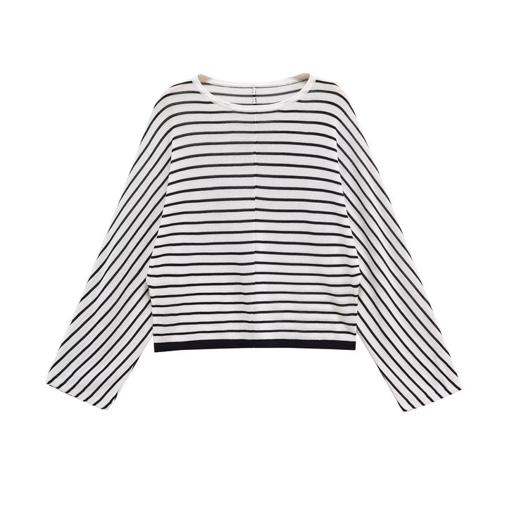 Damen gestreiftes Oversize-Pullover Drune
