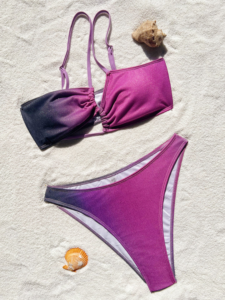 Damen Bikini mit asymmetrischem Design und Raffungen Drune