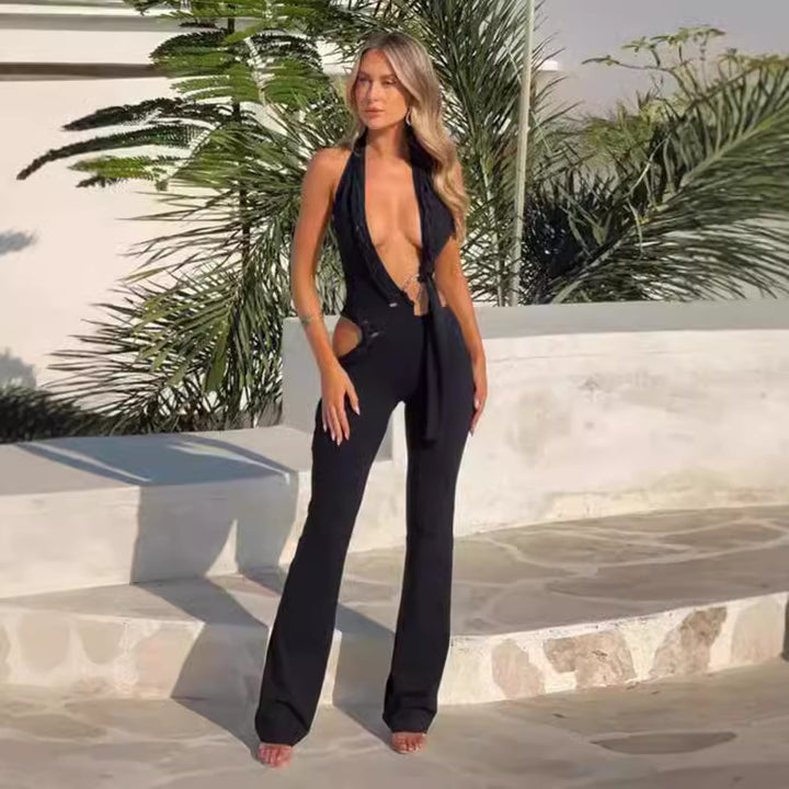 Damen Figurbetonter Overall mit drapierten Details Drune