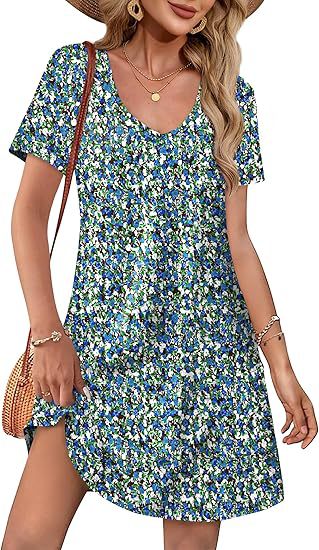 Damen Kurzarm Freizeitkleid Drune