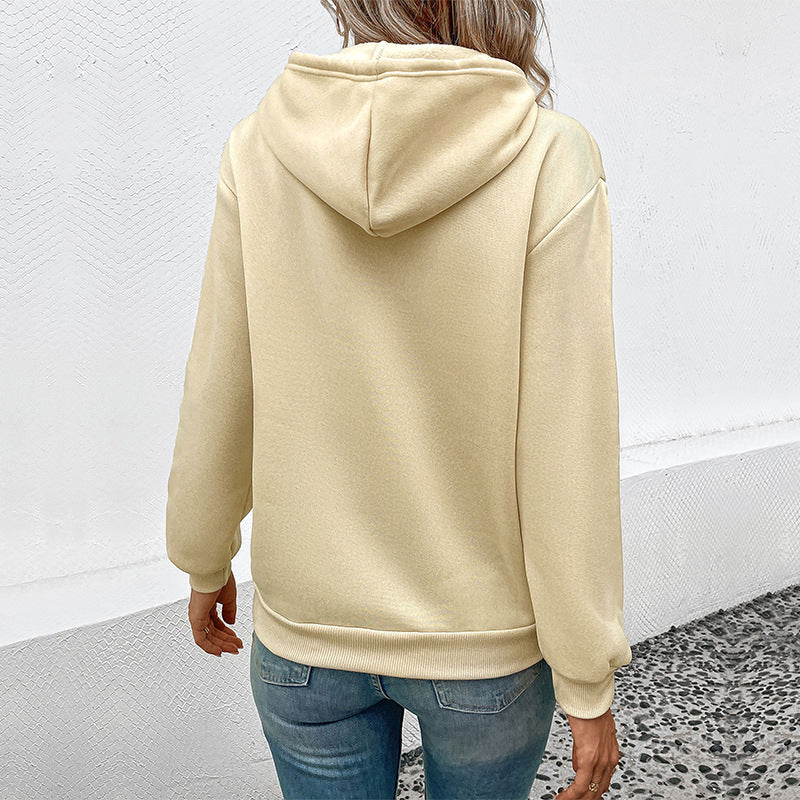 Damen Kapuzenpullover mit tierischem Herz-Design und praktischen Kängurutaschen Drune