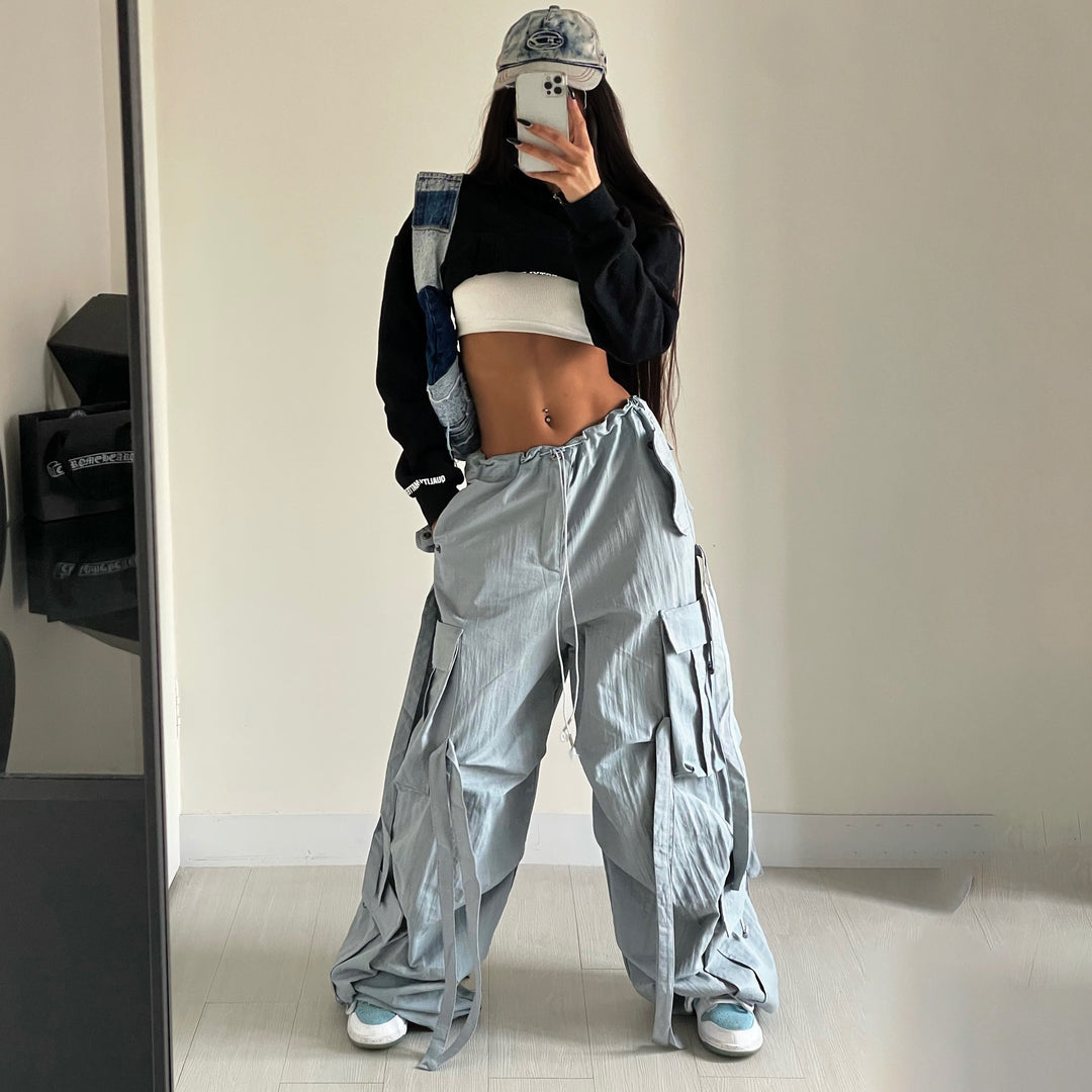 Damen Cargo-Hose mit stylischen Schnürdetails und lässigem Schnitt Drune