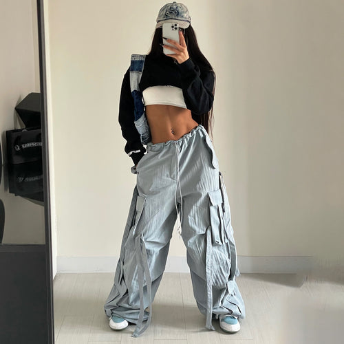 Damen Cargo-Hose mit stylischen Schnürdetails und lässigem Schnitt Drune