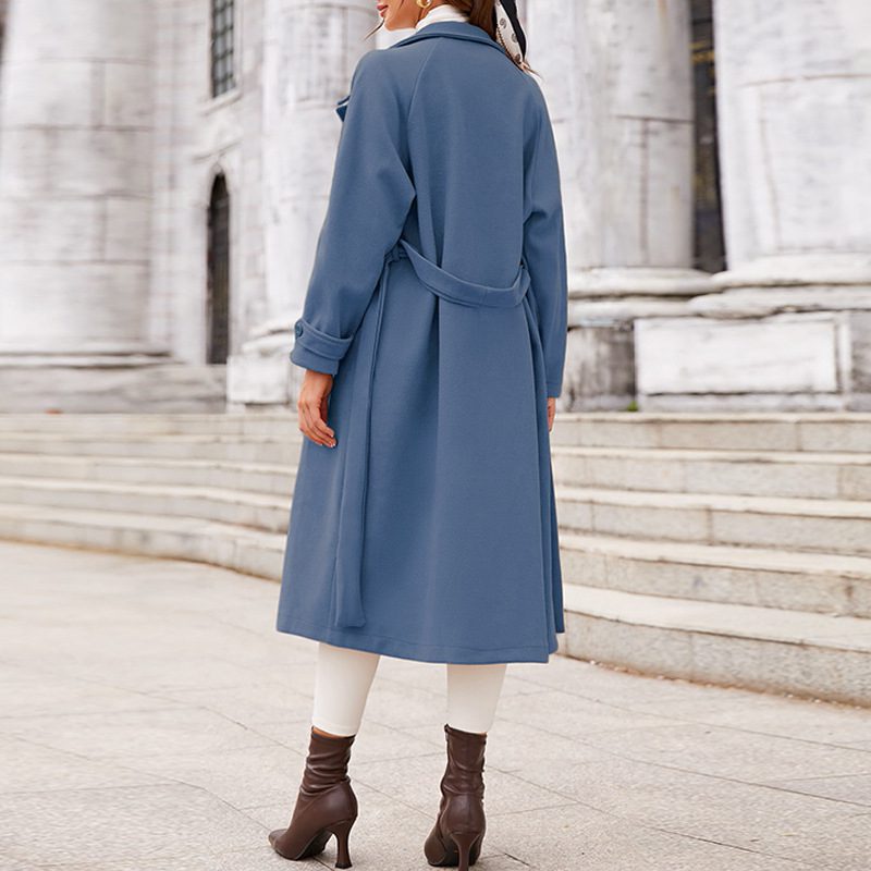 Drune | Gürteltier langer Mantel - Elegante Silhouette - Weicher Stoffmix - Übergangsoberbekleidung