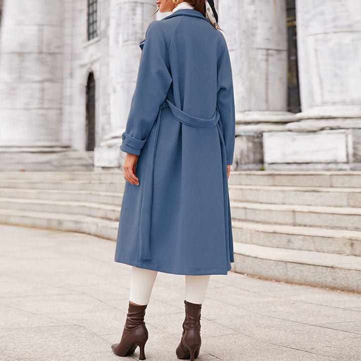 Drune | Gürteltier langer Mantel - Elegante Silhouette - Weicher Stoffmix - Übergangsoberbekleidung