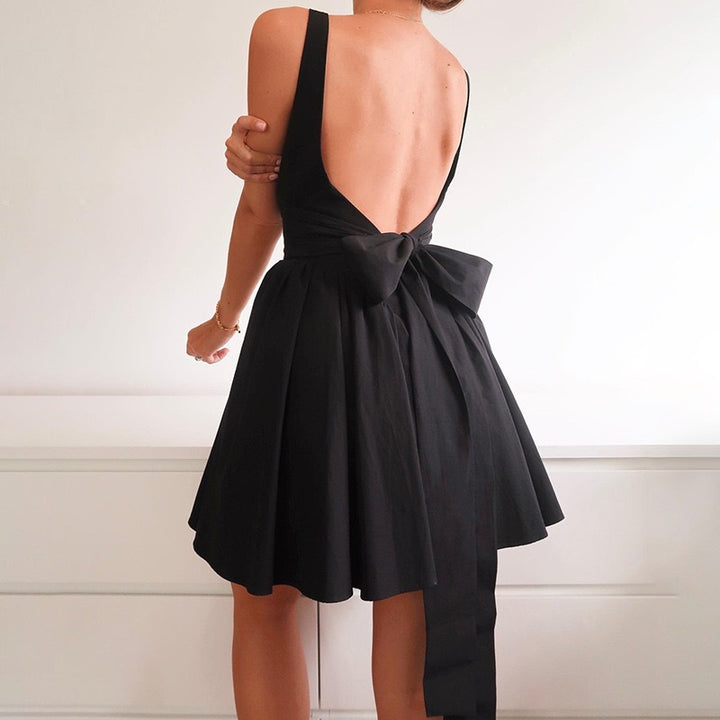 Damen Verspieltes Minikleid mit quadratischem Ausschnitt und schwingendem Rock Drune