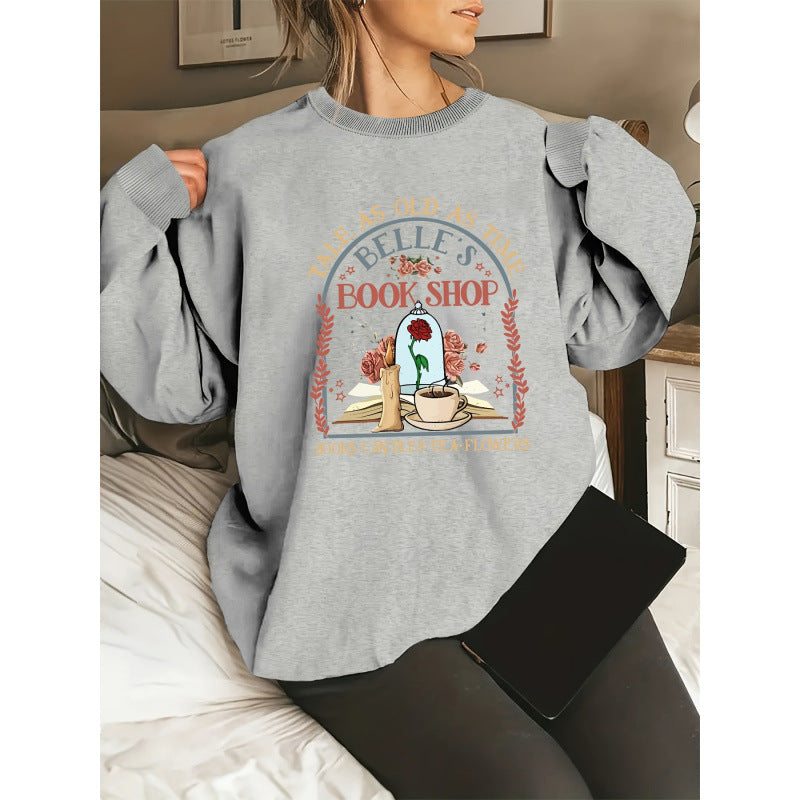 Damen Sweatshirt mit einzigartigem Buchladen-Motiv Drune