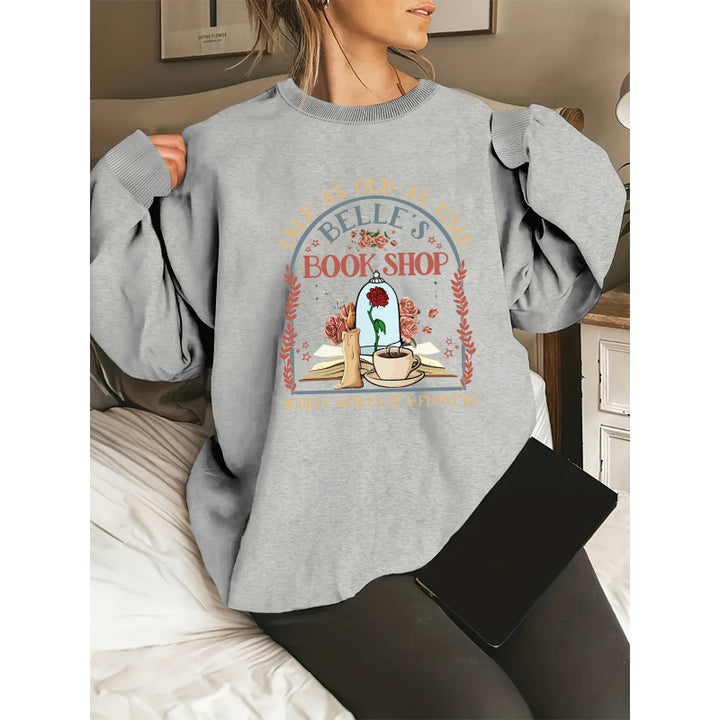 Damen Sweatshirt mit einzigartigem Buchladen-Motiv Drune