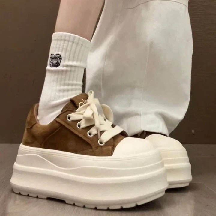 Damen Modische Plateau Sneakers mit weicher Sohle und lässigem Design Drune