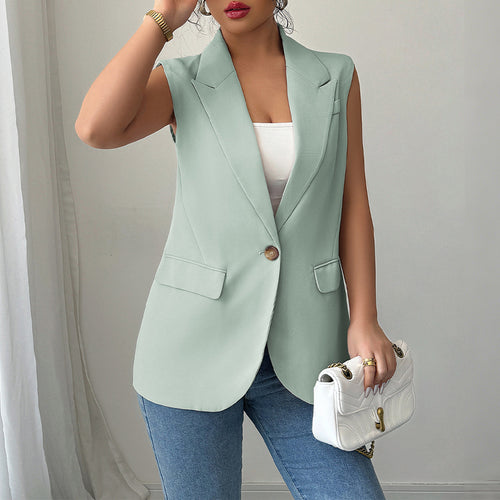 Damen Elegante ärmellose Blazerjacke mit feinen Details Drune