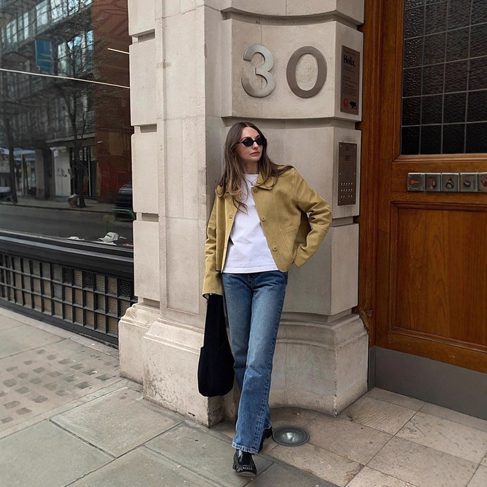 Damen Kunstlederjacke im zeitlosen Design mit eleganten Details Drune