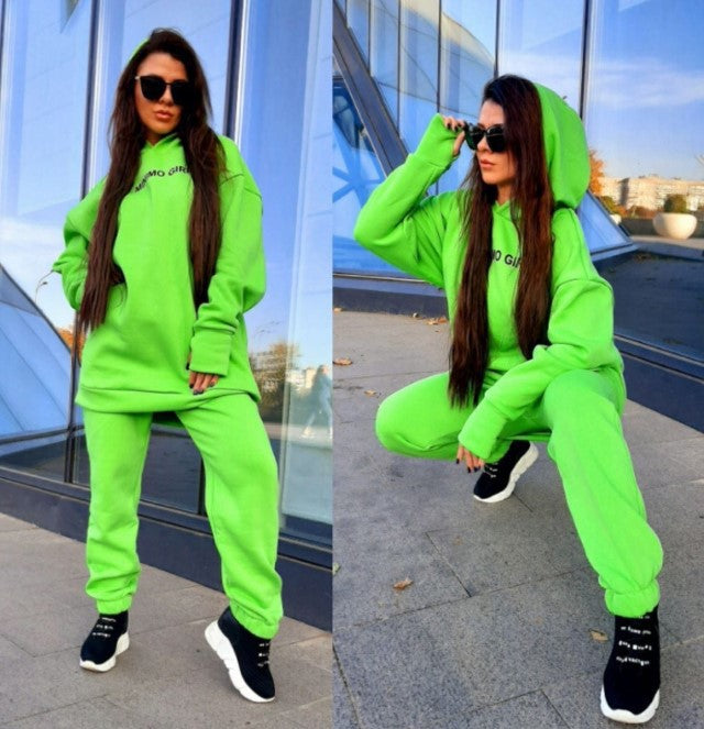 Damen Hoodie- und Jogginghose-Set mit weitem Schnitt Drune