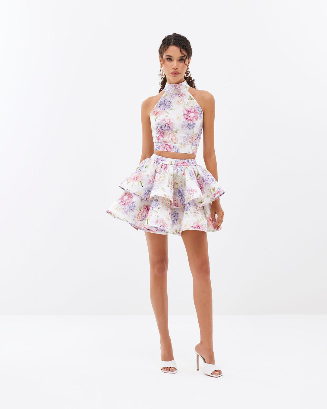 Damen Romantisches Blumenkleid mit Volant-Details Drune