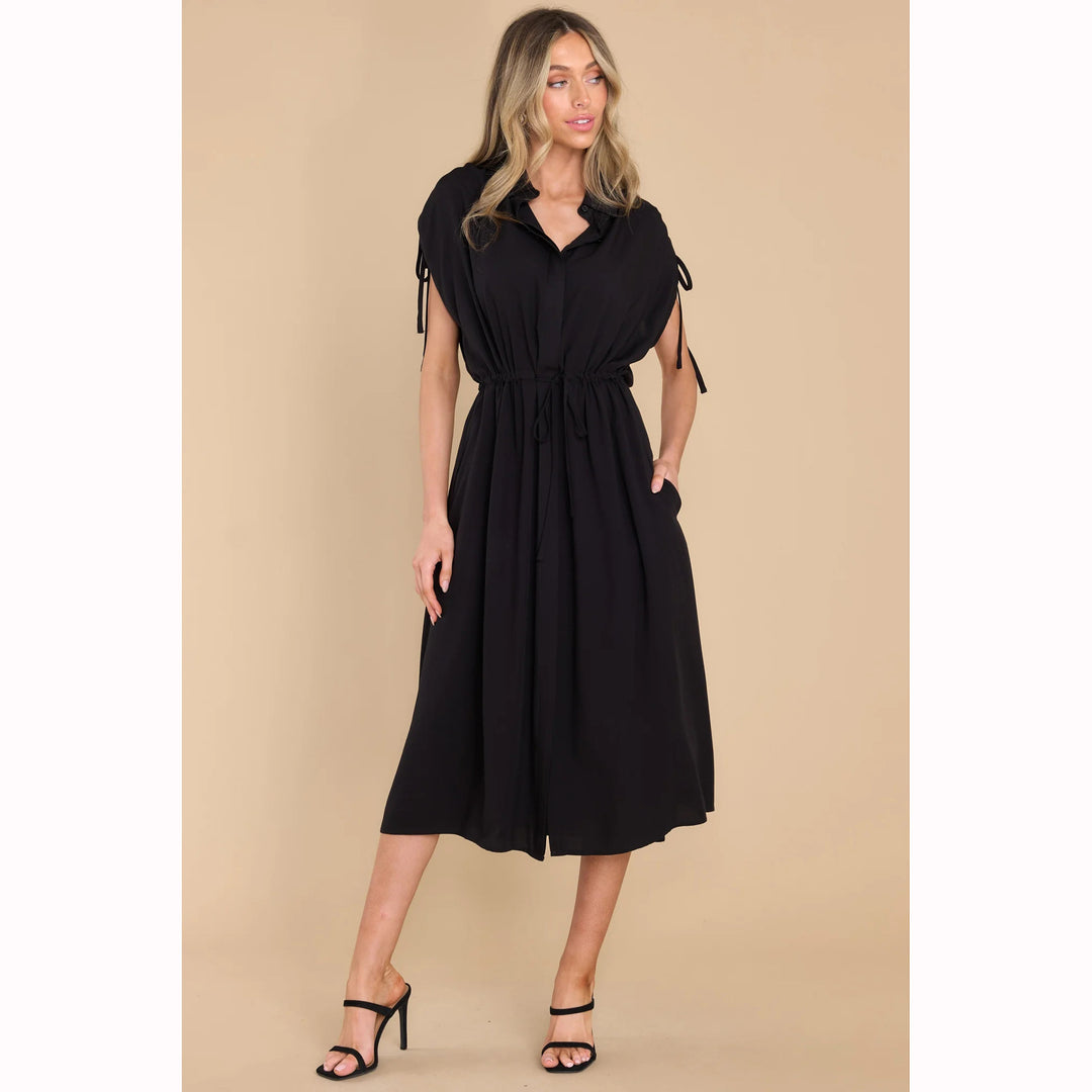 Damen Hemdblusenkleid mit elastischem Taillenband und luftiger Passform Drune